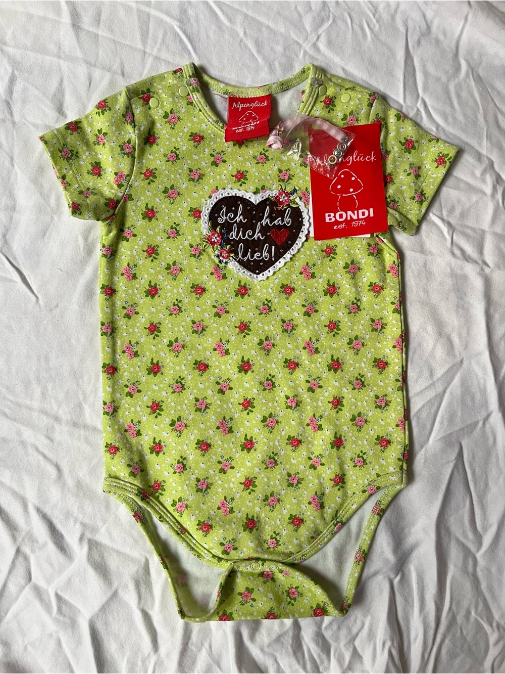 Bondi Green Floral Baby One-Piece Bodysuit